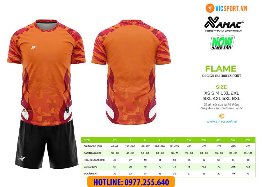 Áo đá banh thiết kế Amac Flame - Hình ảnh 4