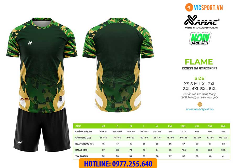 Áo đá banh thiết kế Amac Flame - Hình ảnh 2