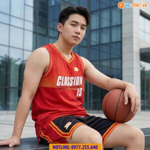Quần áo bóng rổ Bulbal Classian BRL03 màu đỏ