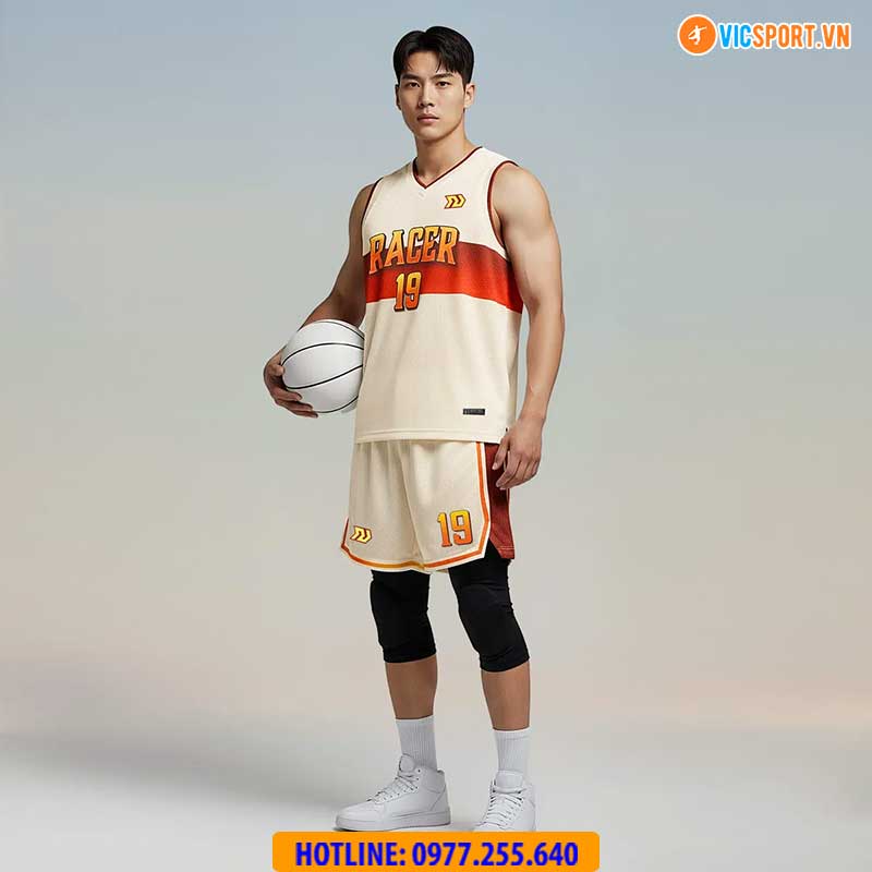 Quần áo bóng rổ Bulbal Racer BRL03 màu kem - Hình ảnh 17