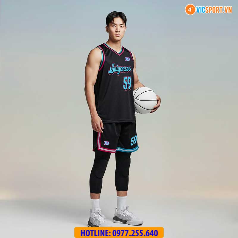 Quần áo bóng rổ Bulbal Saigonese BRL03 màu đen - Hình ảnh 17