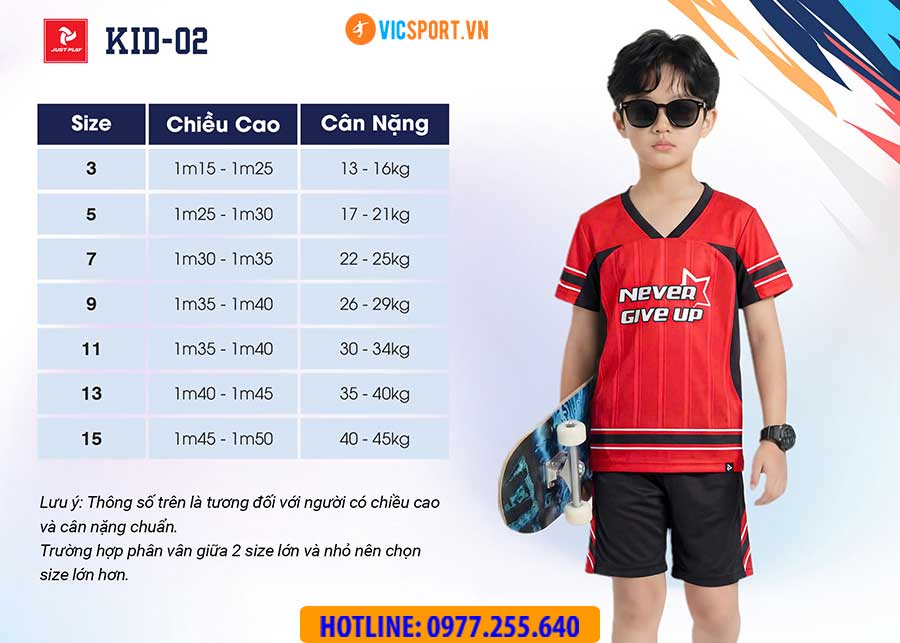 Quần áo thể thao trẻ em JustPlay KID 02 - Hình ảnh 16
