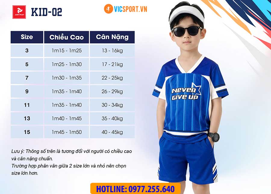 Quần áo thể thao trẻ em JustPlay KID 02 - Hình ảnh 19