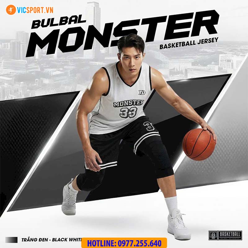 Quần áo bóng rổ Bulbal Monster BRL03 màu trắng - Hình ảnh 17