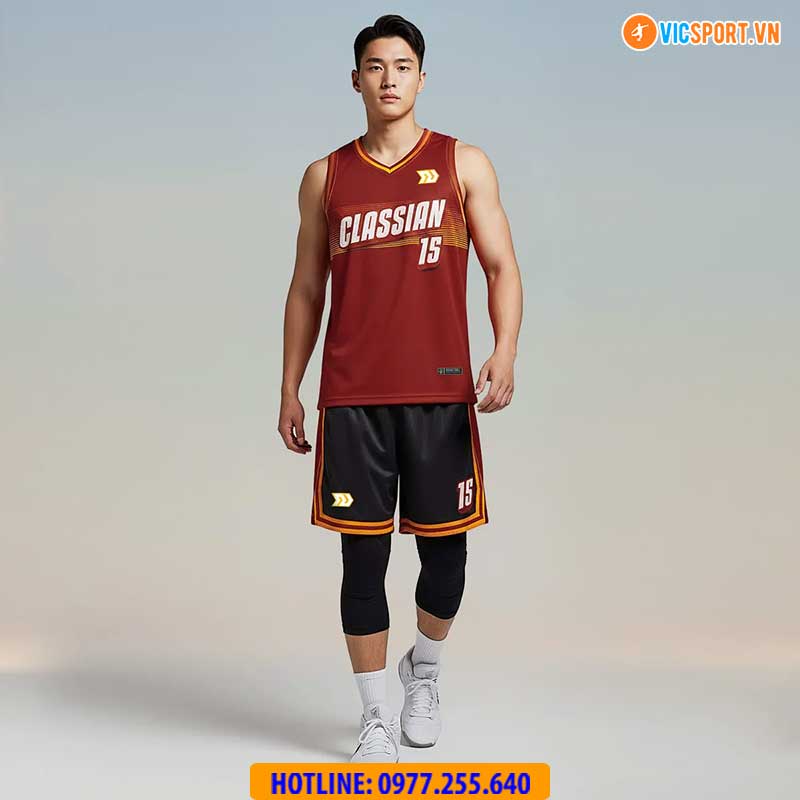 Quần áo bóng rổ Bulbal Classian BRL03 màu đỏ - Hình ảnh 14