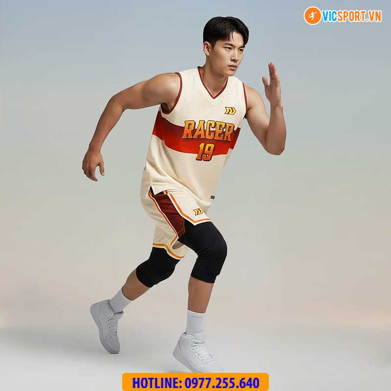 Quần áo bóng rổ Bulbal Racer BRL03 màu kem - Hình ảnh 13