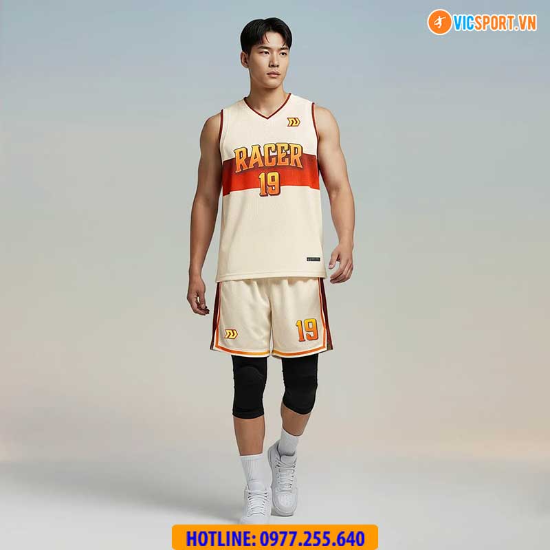 Quần áo bóng rổ Bulbal Racer BRL03 màu kem - Hình ảnh 11