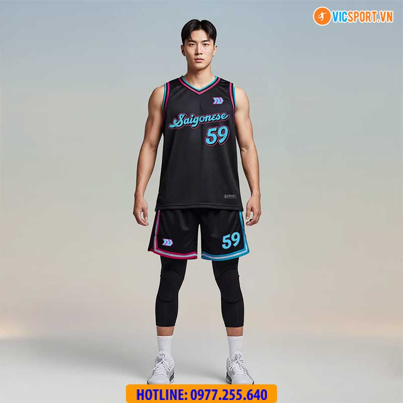 Quần áo bóng rổ Bulbal Saigonese BRL03 màu đen - Hình ảnh 13
