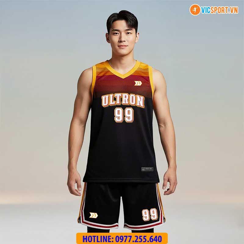 Quần áo bóng rổ Bulbal Ultron BRL03 màu đen - Hình ảnh 7