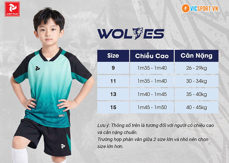 Áo đá banh trẻ em Justplay Wolves - Hình ảnh 15