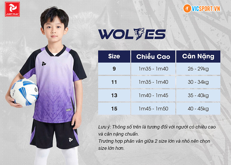 Áo đá banh trẻ em Justplay Wolves - Hình ảnh 16