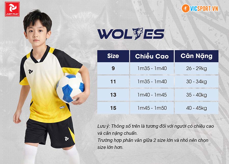 Áo đá banh trẻ em Justplay Wolves - Hình ảnh 18