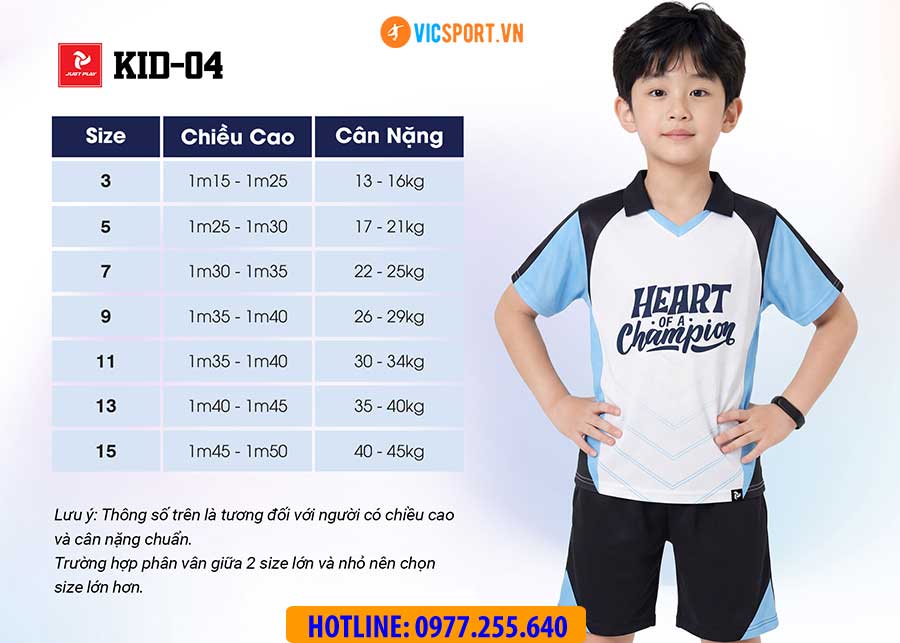 Quần áo thể thao trẻ em JustPlay KID 04 - Hình ảnh 20