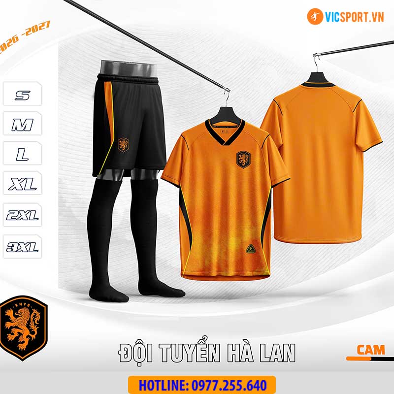 Áo đá banh đội tuyển Hà Lan WC 2026 vải mè - Hình ảnh 9