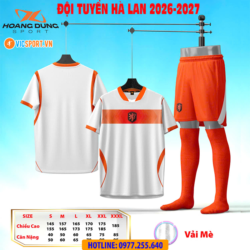 Áo đá banh đội tuyển Hà Lan WC 2026 vải mè - Hình ảnh 13