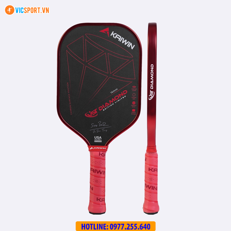 Vợt pickleball Kaiwin Diamond VST màu đỏ - Hình ảnh 12