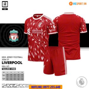 Áo đá banh Clb Liverpool mùa giải 2026-2027 vải mè
