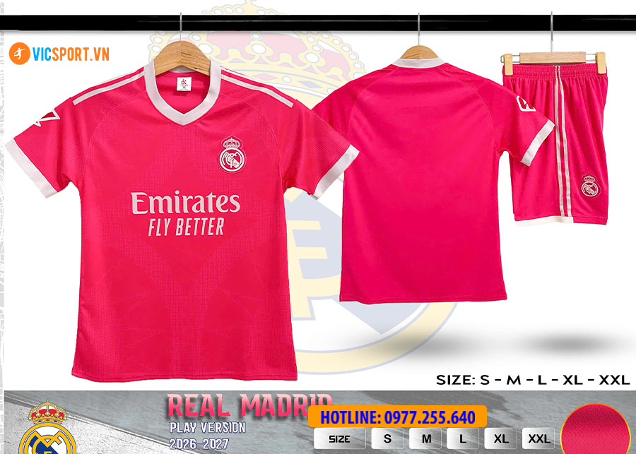 Áo đá banh Clb Real Madrid mùa giải 2026-2027 vải mè - Hình ảnh 12