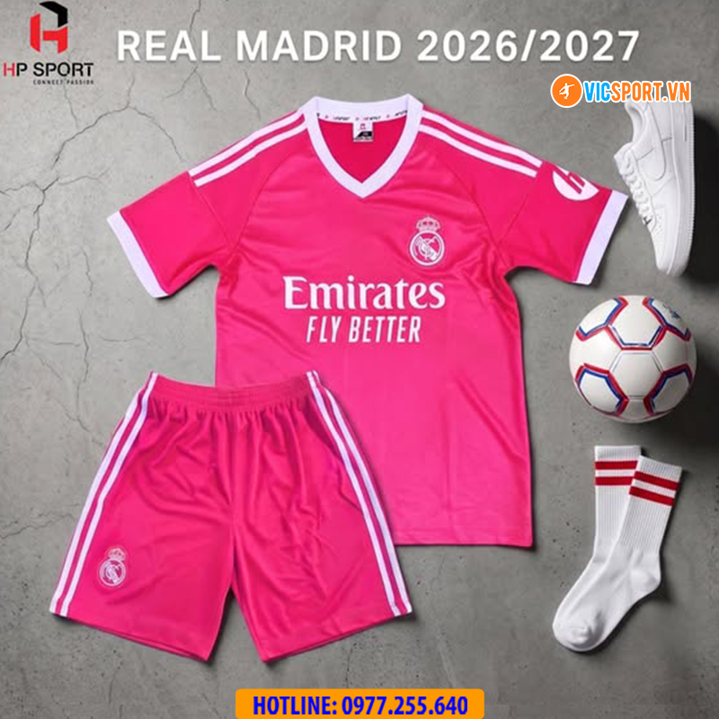 Áo đá banh Clb Real Madrid mùa giải 2026-2027 vải mè - Hình ảnh 2