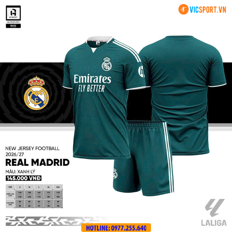 Áo đá banh Clb Real Madrid mùa giải 2026-2027 vải mè - Hình ảnh 9