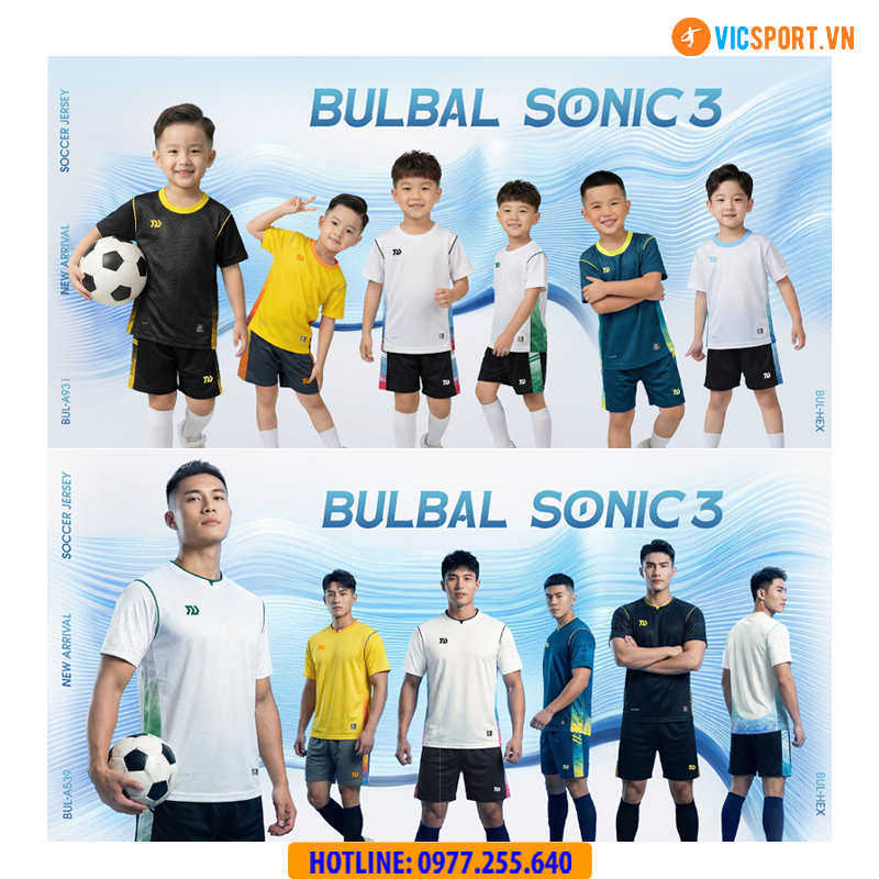 Áo đá banh không logo Bulbal Sonic 3