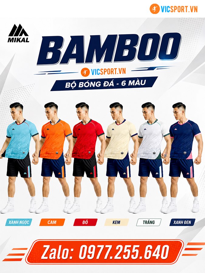 Áo đá banh không logo Mikal Bamboo