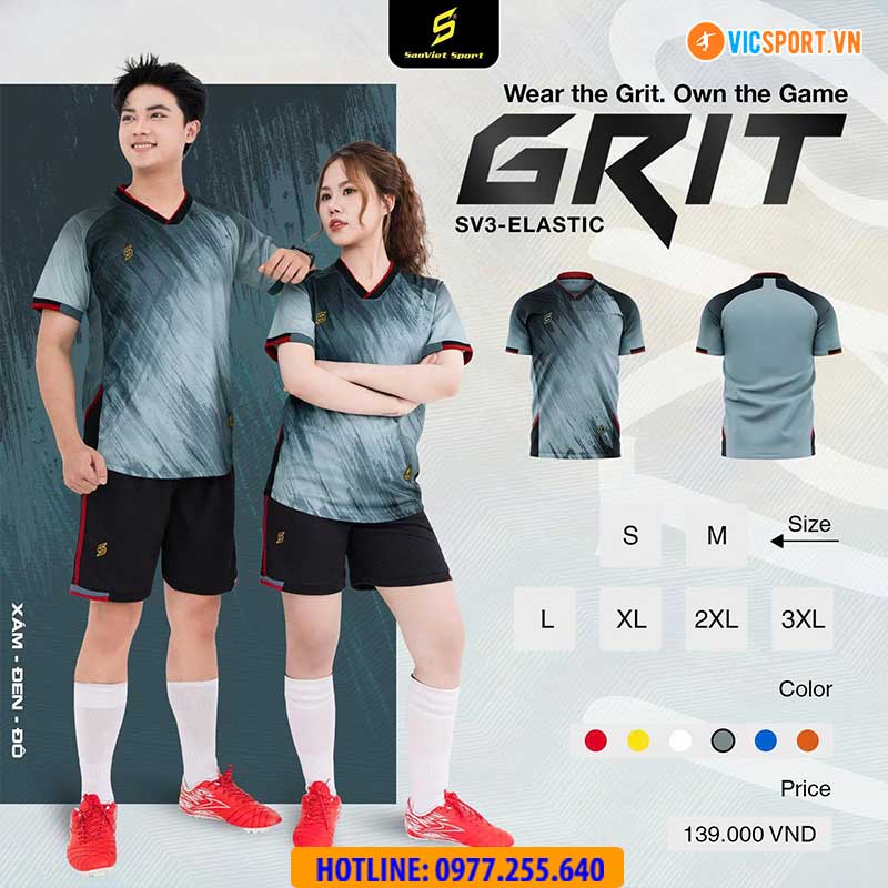 Áo đá banh không logo SV Grit - Hình ảnh 3