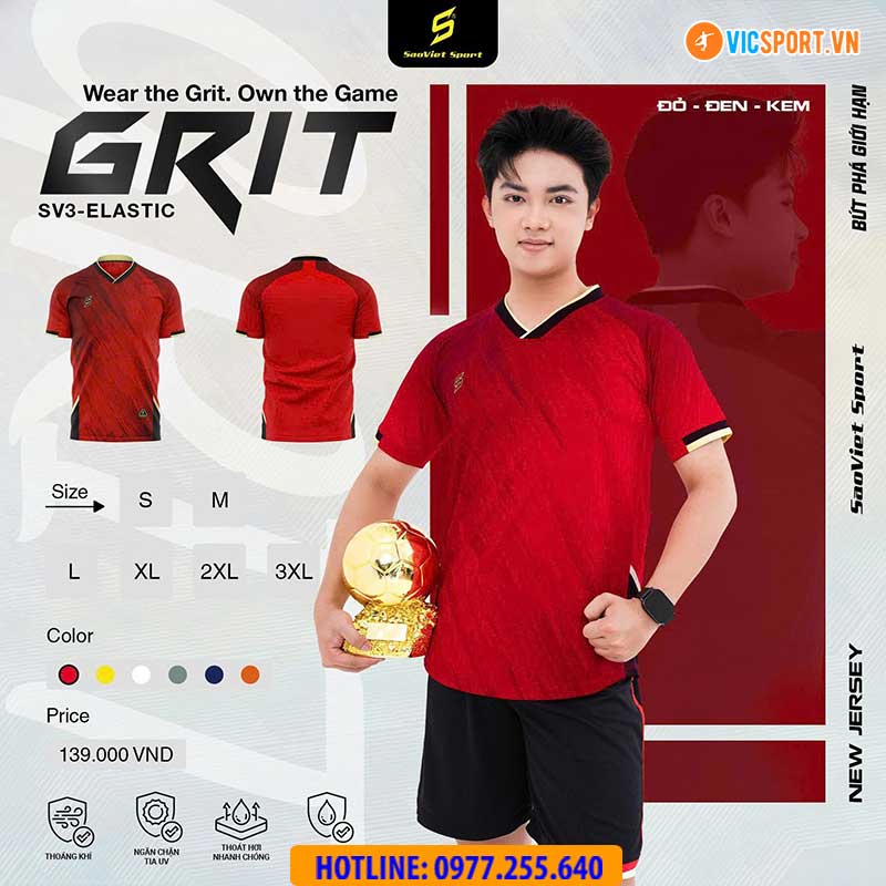 Áo đá banh không logo SV Grit - Hình ảnh 18