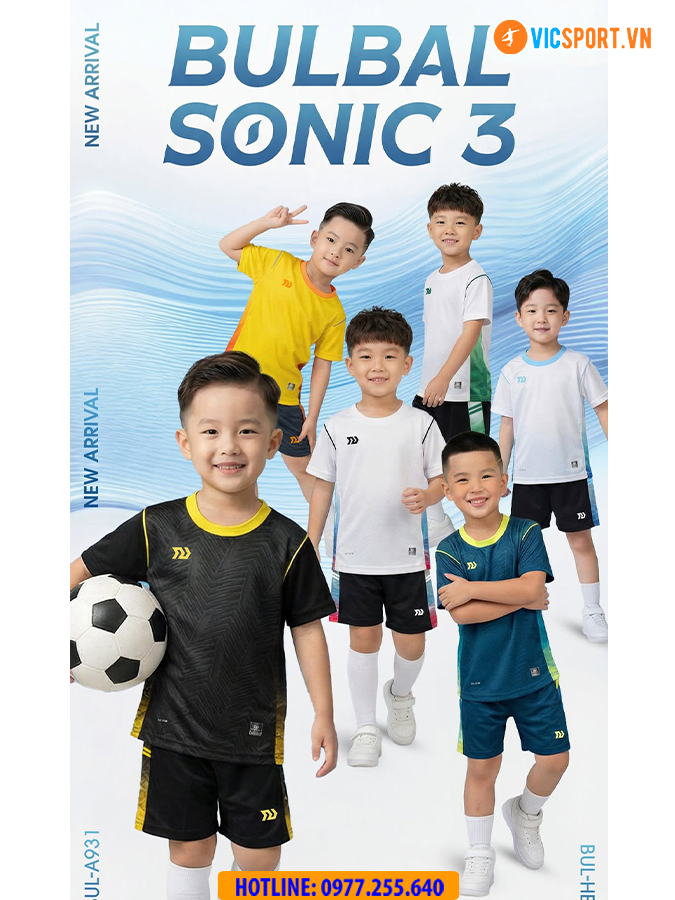 Áo đá banh trẻ em Bulbal Sonic 3