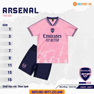 Quần áo đá banh trẻ em Clb Arsenal mùa giải 2026-2027
