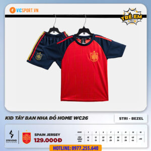 Quần áo đá banh trẻ em đội tuyển Tây Ban Nha WC 2026