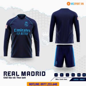 Áo đá banh tay dài Clb Real Madrid mùa giải 2026-2027