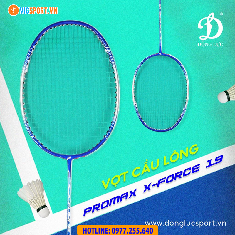 Cặp vợt cầu lông Promax X-Force 19 đan sẵn - Hình ảnh 9