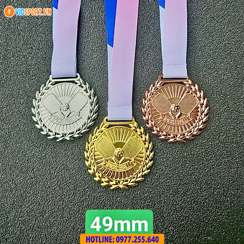 Huy chương Pickleball viền bông lúa
