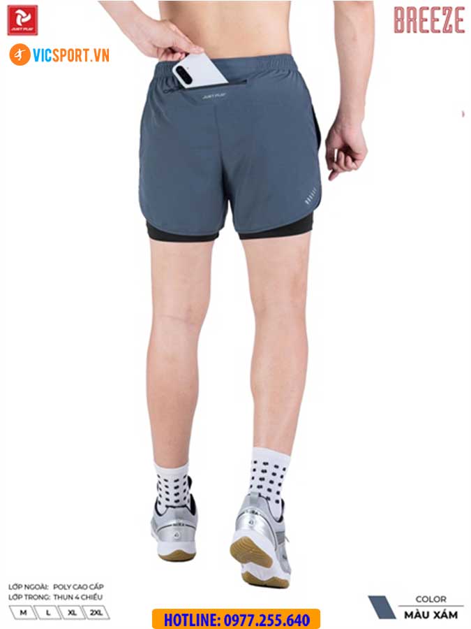 Quần đùi nam Just Play Breeze 2 lớp - Hình ảnh 15