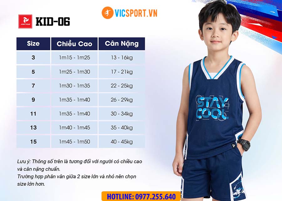 Quần áo thể thao trẻ em JustPlay KID 06 - Hình ảnh 14