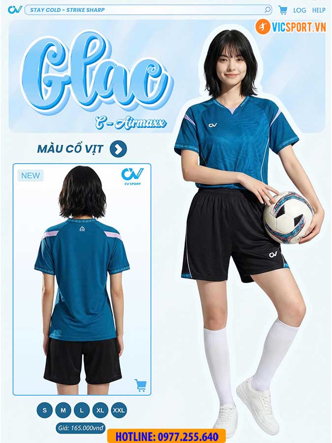 Áo đá banh không logo CV Glac - Hình ảnh 12