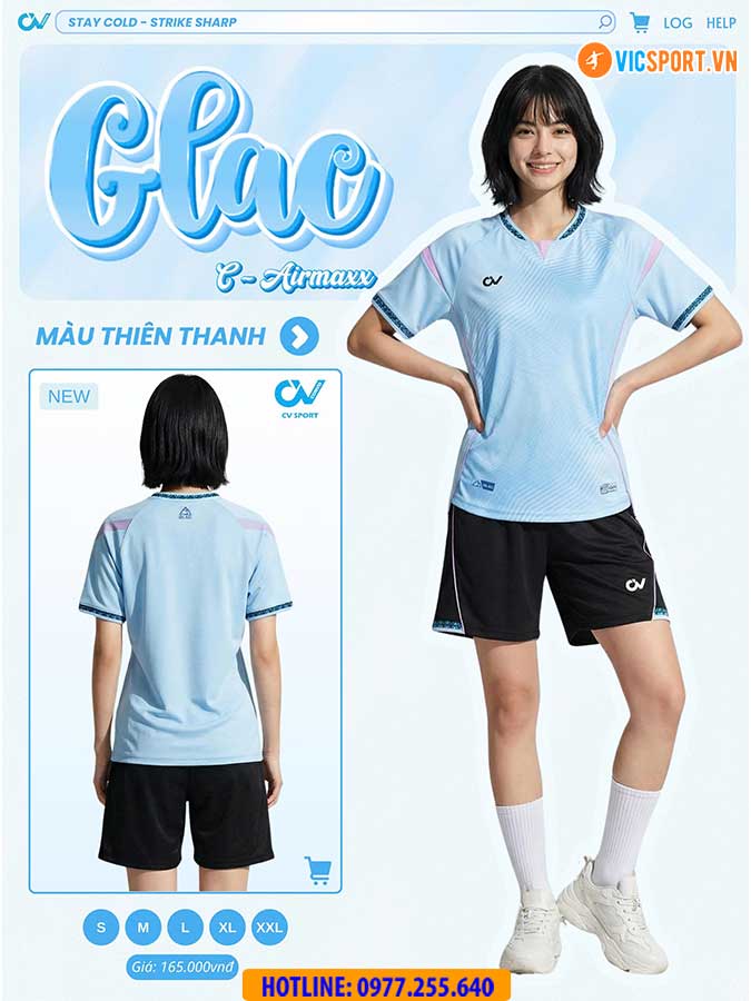 Áo đá banh không logo CV Glac - Hình ảnh 16