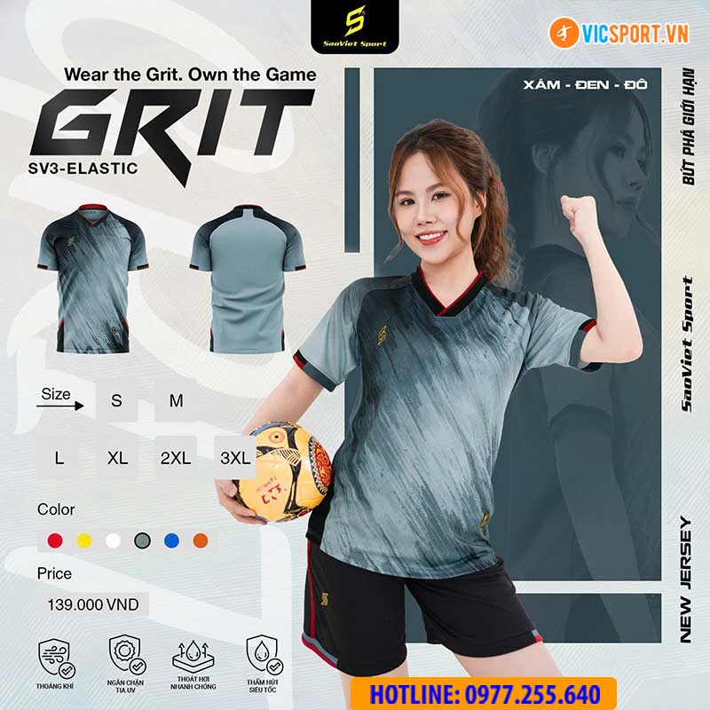 Áo đá banh không logo SV Grit - Hình ảnh 8