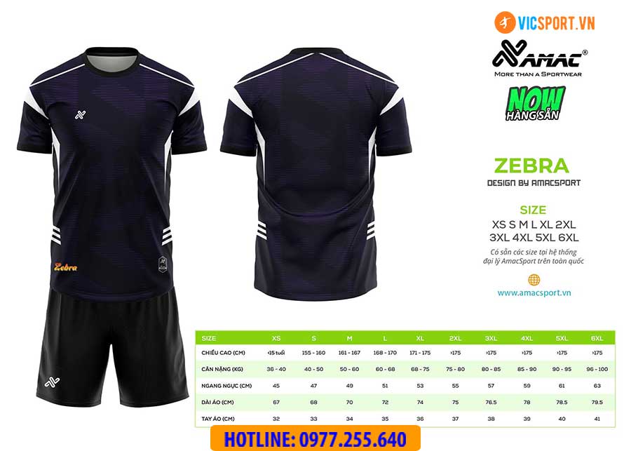 Áo đá banh thiết kế Amac Zebra - Hình ảnh 18