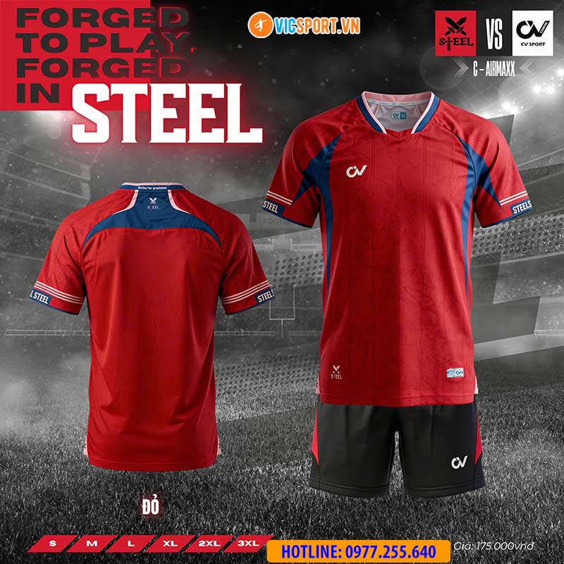 Áo đá banh không logo CV Steel - Hình ảnh 12