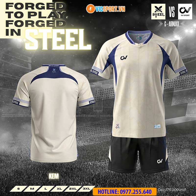 Áo đá banh không logo CV Steel - Hình ảnh 13