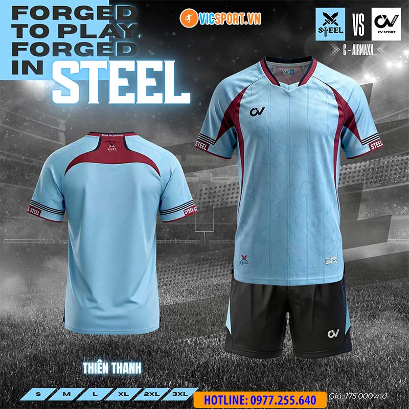 Áo đá banh không logo CV Steel - Hình ảnh 14