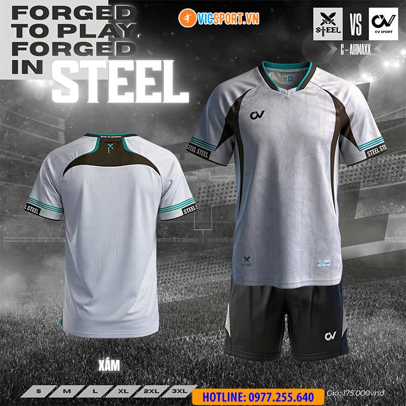 Áo đá banh không logo CV Steel - Hình ảnh 17