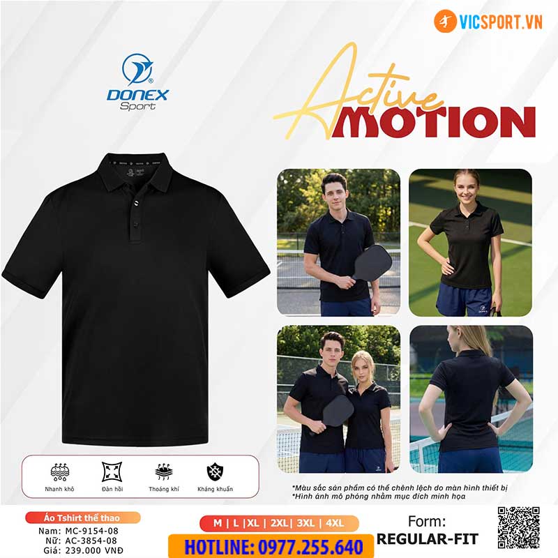 Áo polo thể thao Donex Active Motion nam nữ - Hình ảnh 5