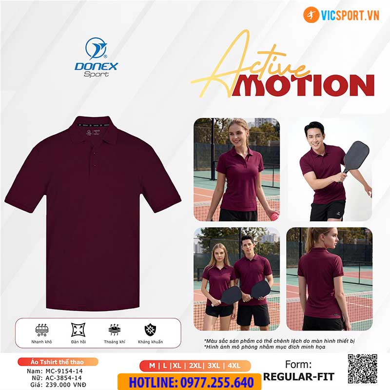 Áo polo thể thao Donex Active Motion nam nữ - Hình ảnh 7