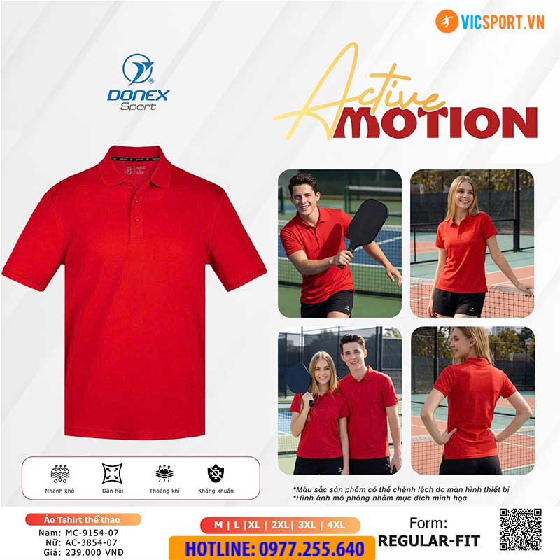Áo polo thể thao Donex Active Motion nam nữ - Hình ảnh 6