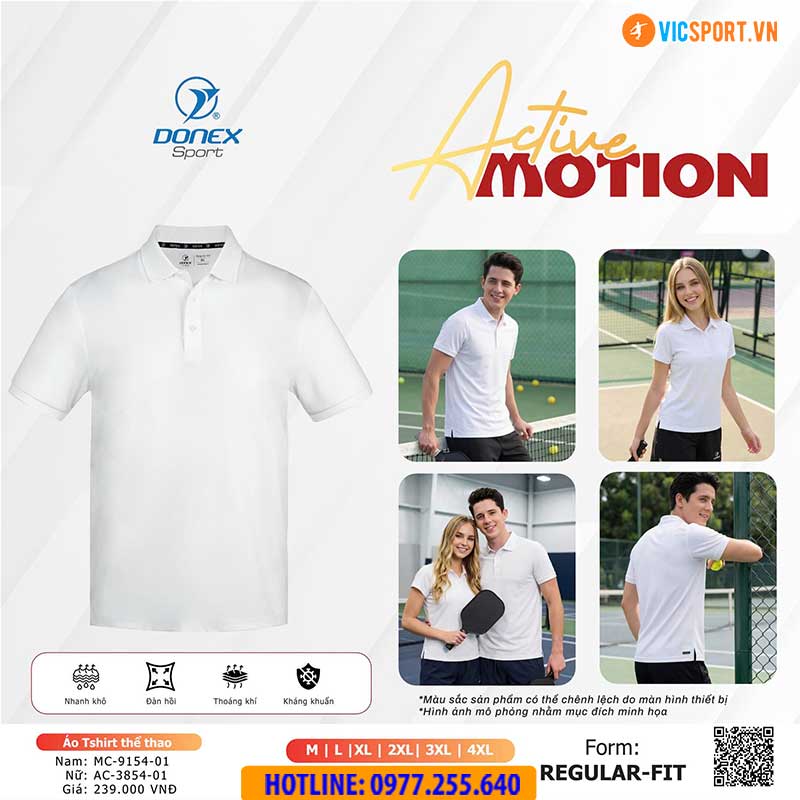 Áo polo thể thao Donex Active Motion nam nữ - Hình ảnh 10