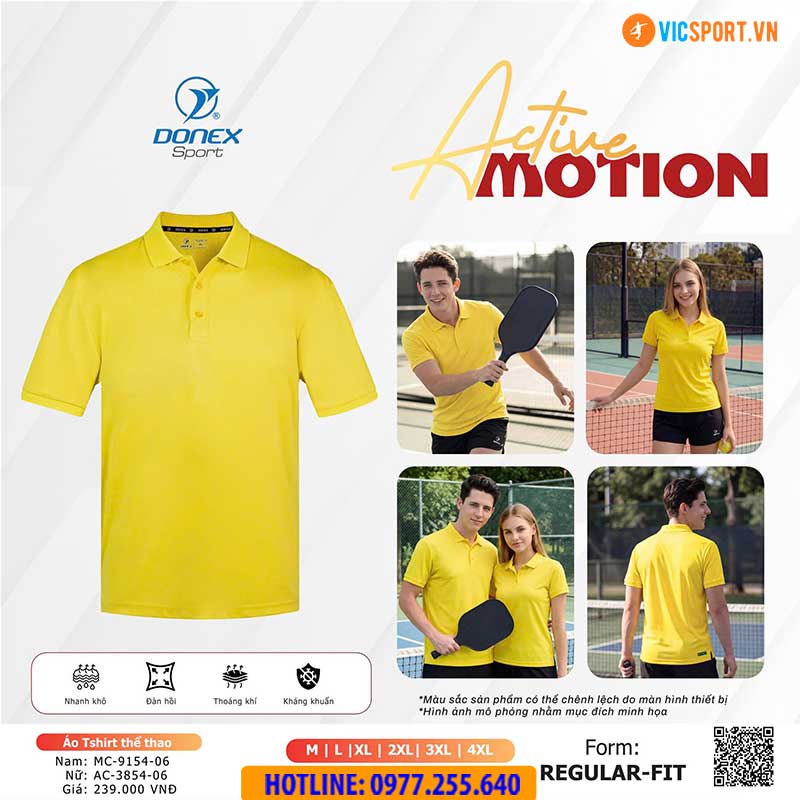 Áo polo thể thao Donex Active Motion nam nữ - Hình ảnh 12
