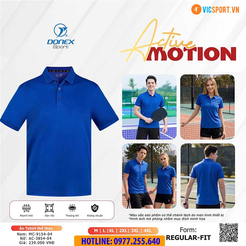 Áo polo thể thao Donex Active Motion nam nữ - Hình ảnh 11